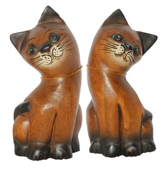 two cats wood