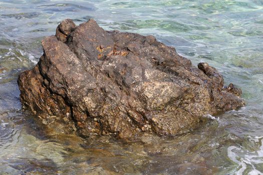 close up rock on sea 