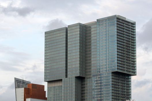 Facade of Modern Architecture in Rotterdam, Netherlands
