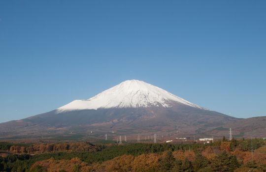 view fuji mountain see from hotel in japan