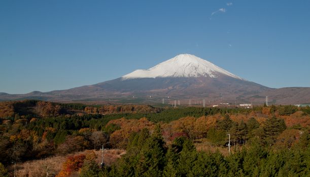 view fuji mountain see from hotel in japan