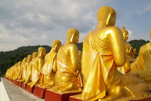 gold line budda  in thailand