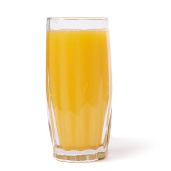 Glass of orange juice isolated on white