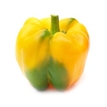 Yellow pepper paprica (capsicum frutescens) isolated on white background