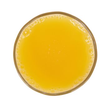 Glass of orange juice isolated on white