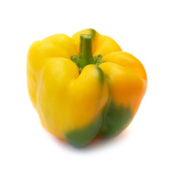 Yellow pepper paprica (capsicum frutescens) isolated on white background