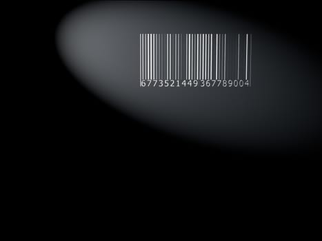 barcode like a window and passing light, 3d illustration