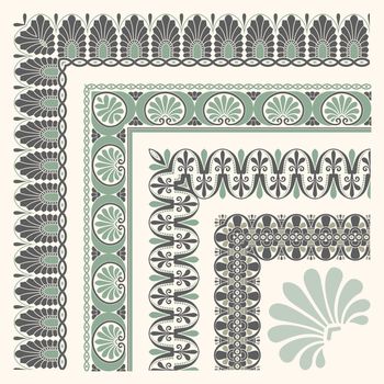 Decorative seamless islamic ornamental border with corner