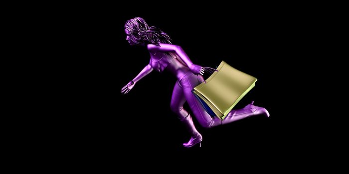 Female Shopper Rushing for a Sales Promotion