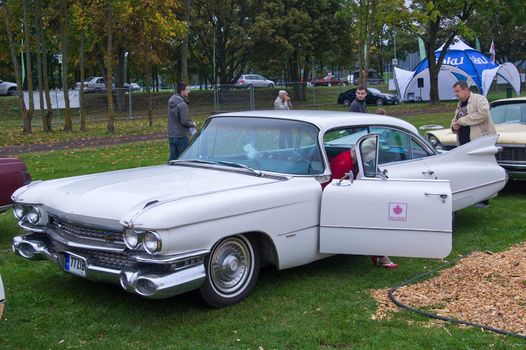 Tartu - September 26: Cadillac Deville at the Tartu Motoshow on September 26, 2015 in Tartu, Estonia