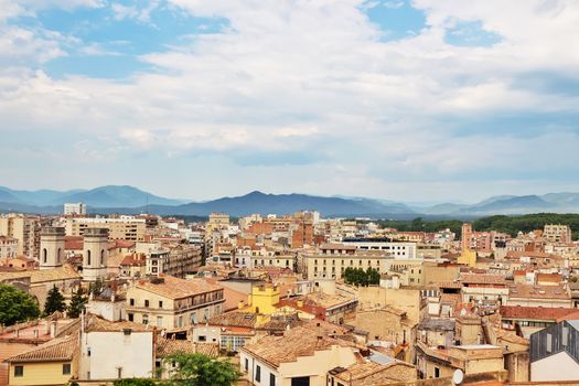 View over the picturesque city of Girona. Catalonia, Spain.