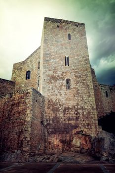 Castell de Peniscola. Medieval castle in the town of Peniscola, in the province of Castellon, Valencian Community, Spain.