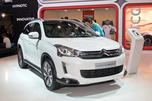 MOSCOW-SEPTEMBER 2: Citroen C4 Aircross at the Moscow International Automobile Salon on September 2, 2014 in Moscow, Russia.