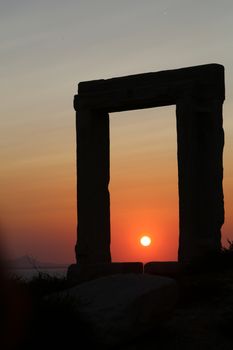 The Portara Gate of the Apollo Temple in Naxos island