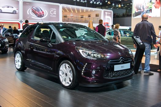 MOSCOW-SEPTEMBER 2: DS 3 at the Moscow International Automobile Salon on September 2, 2014 in Moscow, Russia.