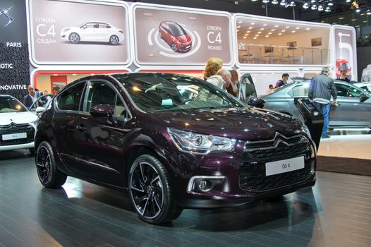 MOSCOW-SEPTEMBER 2: DS 4 at the Moscow International Automobile Salon on September 2, 2014 in Moscow, Russia.