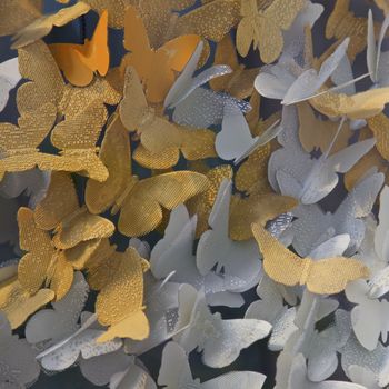 Paper Butterflies in a window display