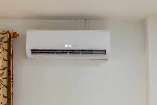 air conditioner install on wall for condo or meeting room, power on