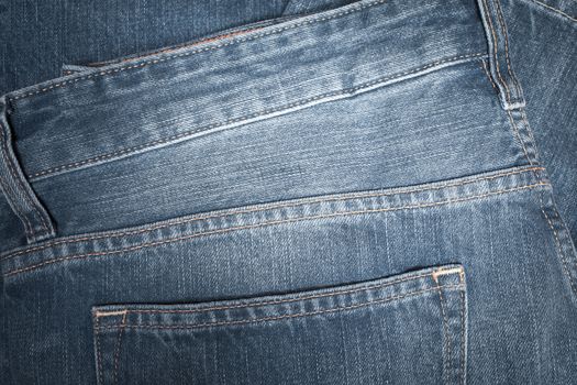 Denim texture or back of jean trouser for background