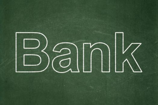 Currency concept: text Bank on Green chalkboard background