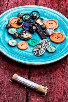 set beads,thread and bobbins for needlework