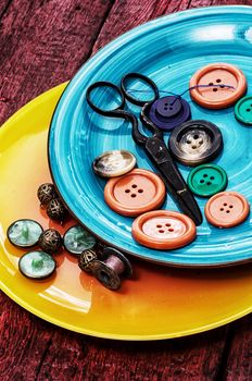 set beads,thread and bobbins for needlework
