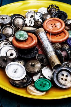 set beads,thread and bobbins for needlework