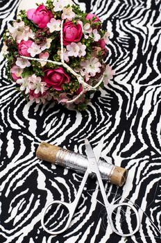 set beads,thread and bobbins for needlework
