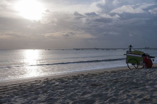 Beach of Bali quiet romantic love beauty