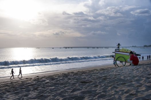 Beach of Bali quiet romantic love beauty