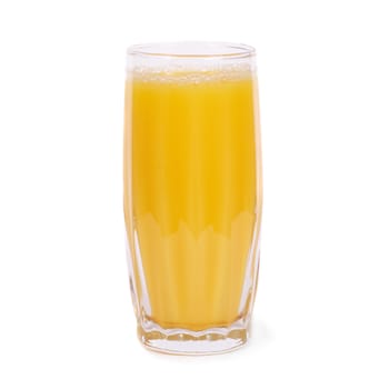 Glass of orange juice isolated on white