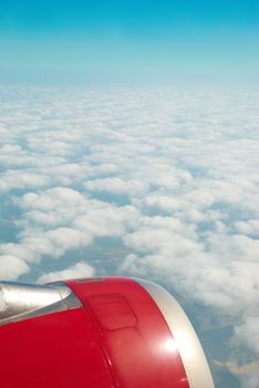 Heaven, sky and clouds. View from the plane