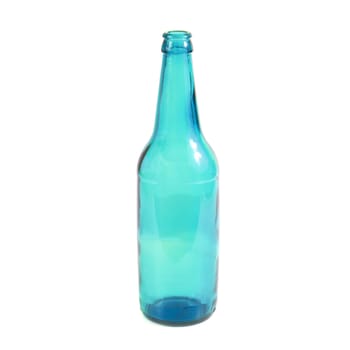 Blue bottle isolated on the white background