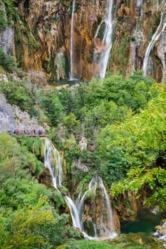 Beautiful waterfalls in Plitvice Lakes, National Park of Croatia