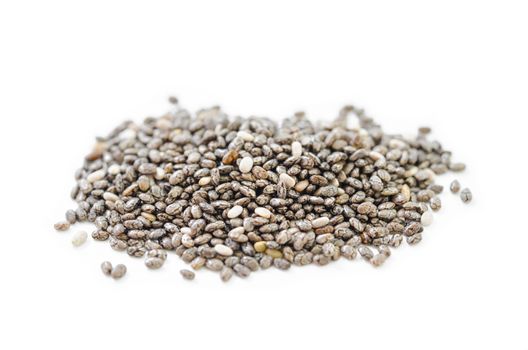 chia seeds isolated on white background.