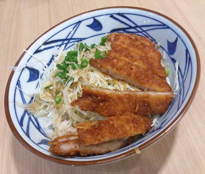 Katsudon (fried pork on rice), Japanese food