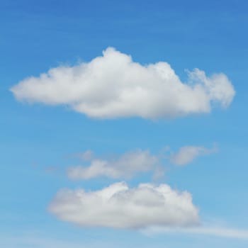 White cloud with the blue sky background