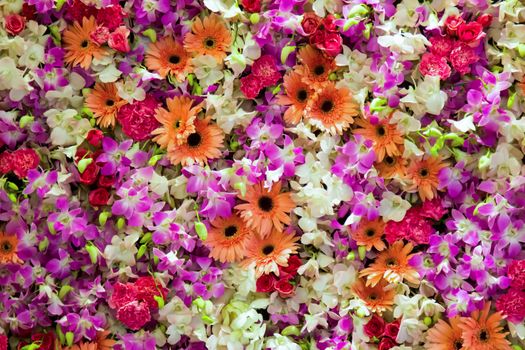 Flowers mixed in wedding scene for background