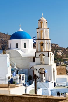 in     santorini     greece old construction and      the sky