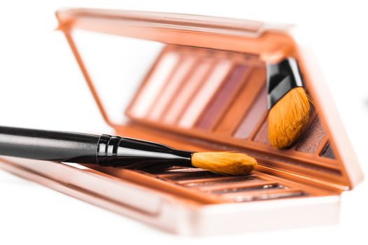 set of decorative cosmetics, Eyeshadow Palette and brush