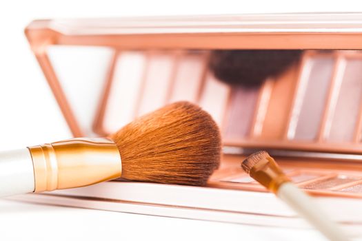 set of decorative cosmetics, Eyeshadow Palette and brushes