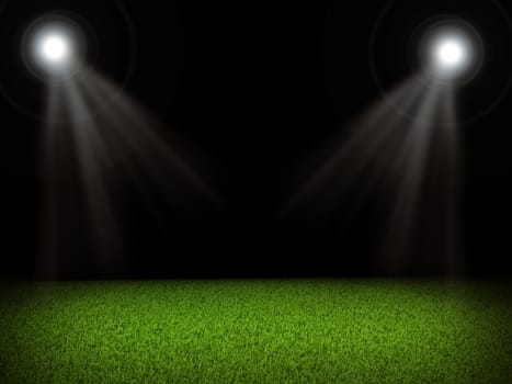 Soccer field and bright lights, sport concept