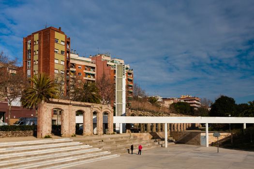 BARCELONA, SPAIN, february 2016-square for active games in Parc del Clot