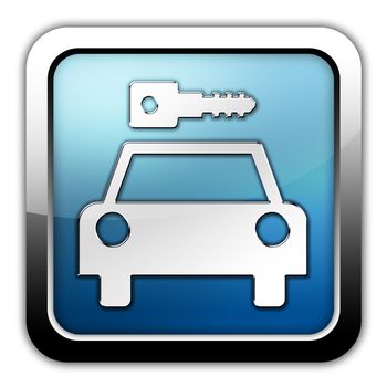 Icon, Button, Pictogram with Car Rental symbol