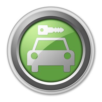 Icon, Button, Pictogram with Car Rental symbol