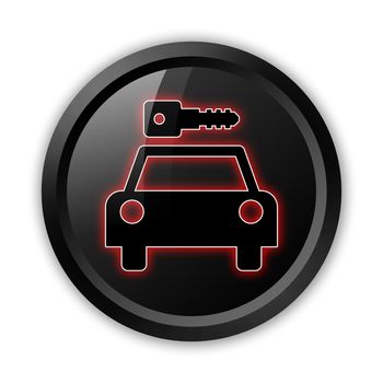 Icon, Button, Pictogram with Car Rental symbol