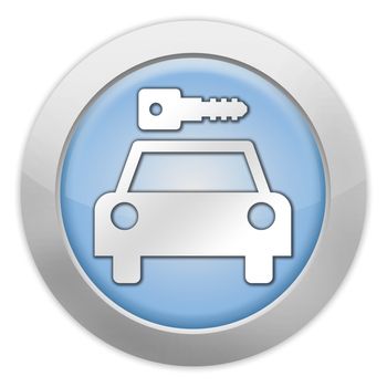 Icon, Button, Pictogram with Car Rental symbol