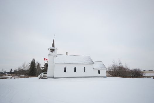 historic architecture of the building on a cold winter day