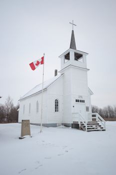 historic architecture of the building on a cold winter day