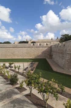 Old walls of the medieval town Mdina, Malta, Europe